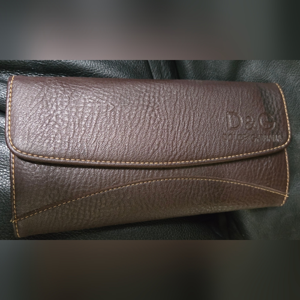 Dolce & Gabbana Brown Leather Vintage Unauthenticated Wallet 7.5"×4" - Picture 8 of 8